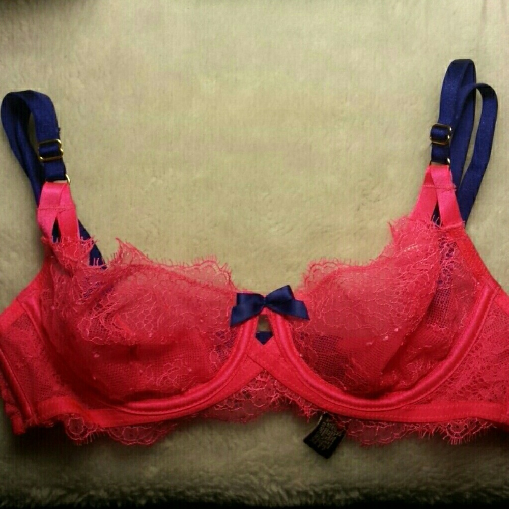 Pink lace bra